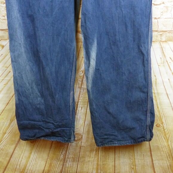 VTG JCPenney Big Mac 70s Denim Overalls Carpenter 43X30.5 Square Back Union Made - Picture 15 of 16